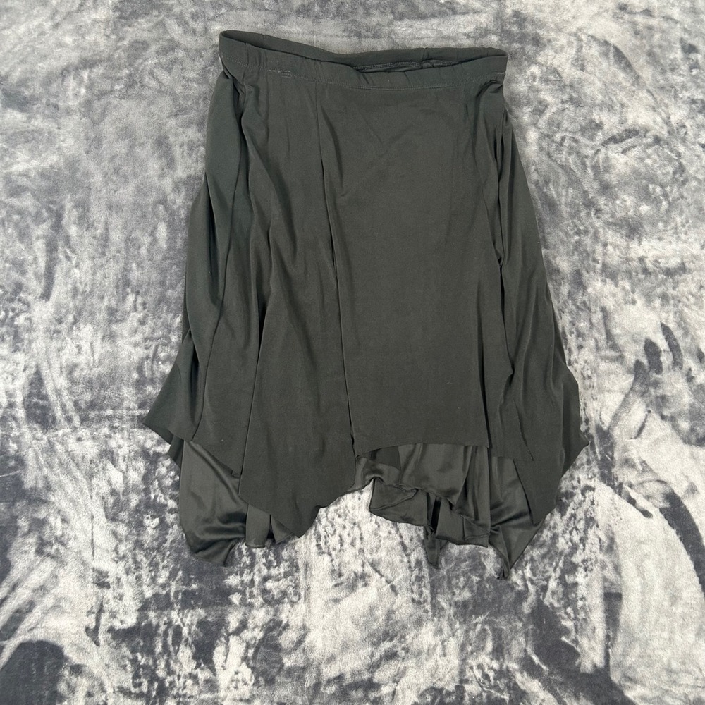 International Newport Group Skirt Womens Medium Black Handkerchief Hem Layered